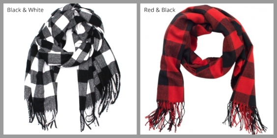 Black & Red Blanket Scarf Plaid Shawl Personalized Scarf 