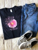 Pink Daisy for Breast Cancer Awareness Printed Graphic Tee