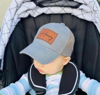 Personalized Leather Patch Truckers Hat - Infant & Toddler
