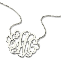 Stylish Monogram Necklace In Sterling Silver