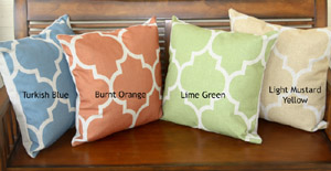 Mr & Mrs Quatrefoil Linen Pillow Cover Personalized