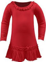 Ruffled Red Applique Letter Dress