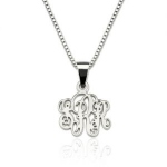 Dainty Monogram Necklace Sterling Silver
