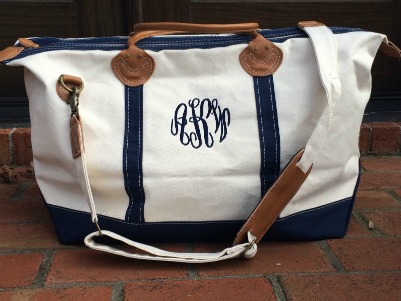 Embroidery by Daphne Monogrammed weekender CB Station